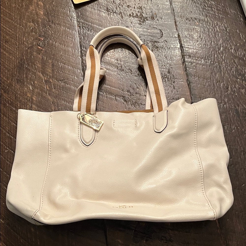 Coach Cream Leather Tote Bag